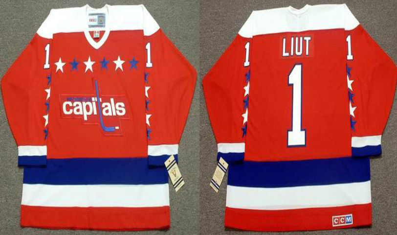2019 Men Washington Capitals #1 Liut red CCM NHL jerseys->baltimore ravens->NFL Jersey